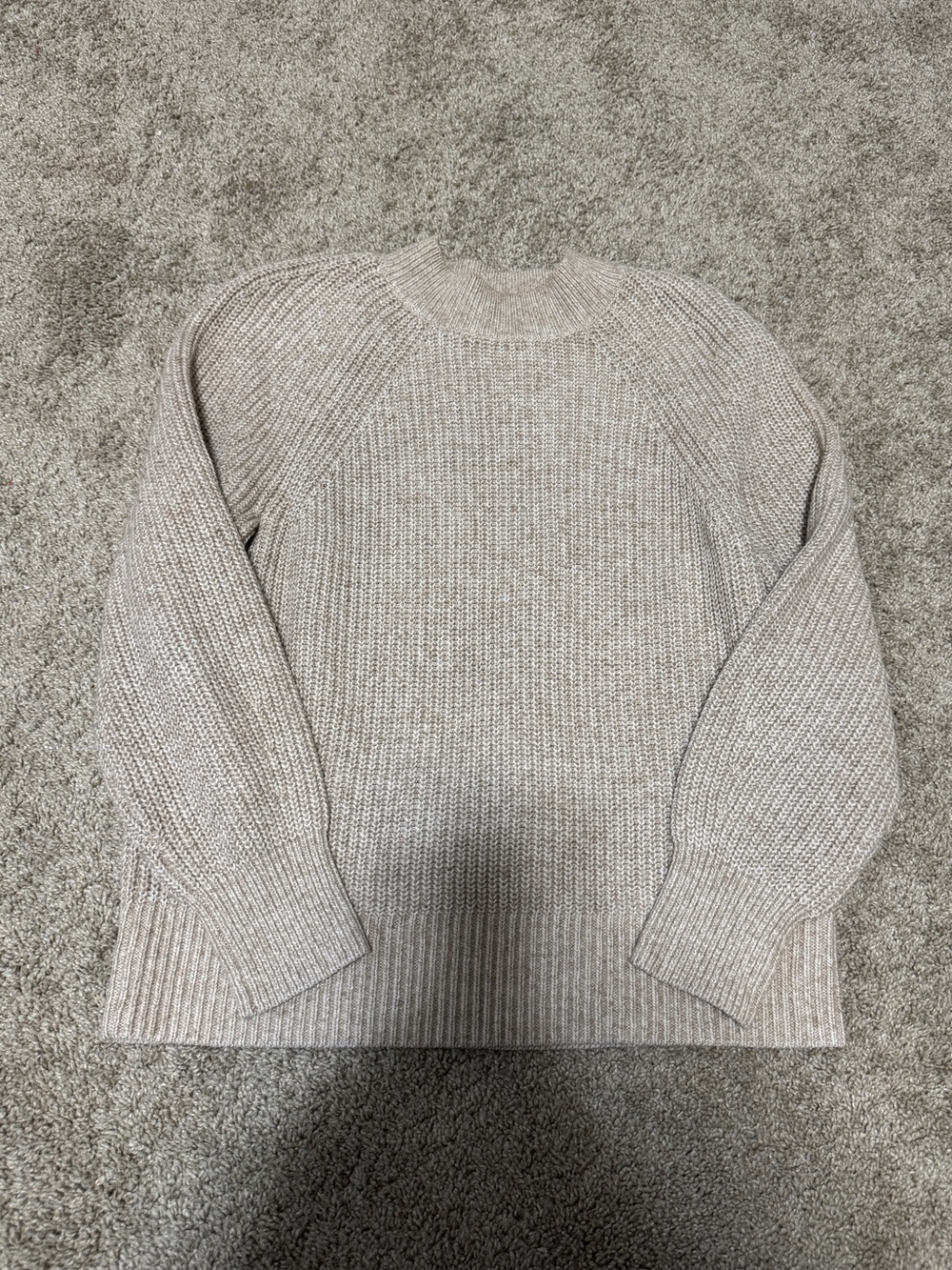 Small Women’s LOFT Crewneck Chunky Knit Sweater in Light Beige